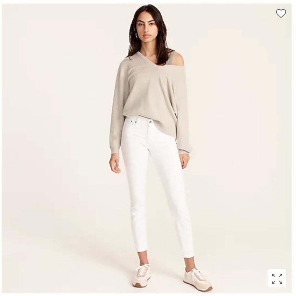 j Crew 8” Toothpick Skinny Jeans white